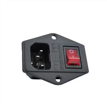 1/2 3 Pin IEC320 C14 Inlet Module Plug 5A Fuse Switch Male Power Socket 10A 250V For Lab Equipment