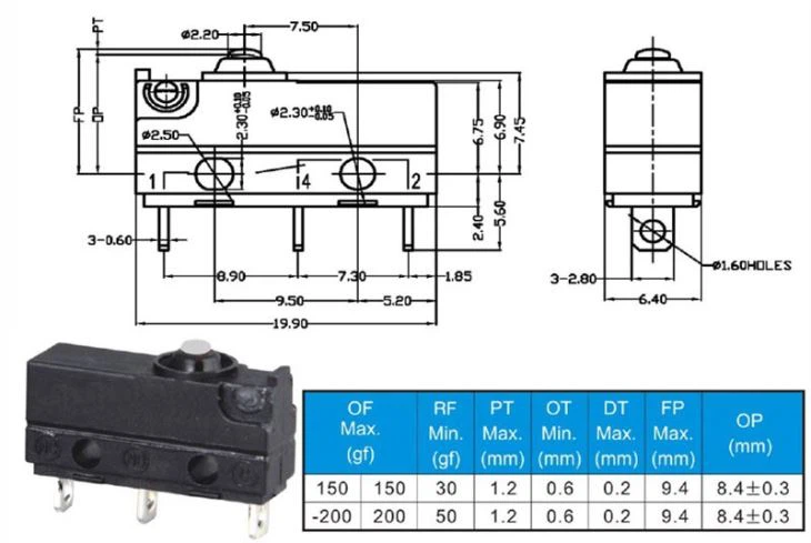 G9 Series Waterproof Micro Switch G905-S00D1