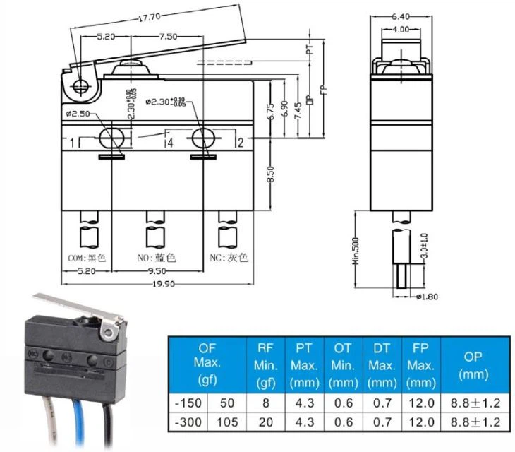 G905-E01W1 Waterproof Micro Switch