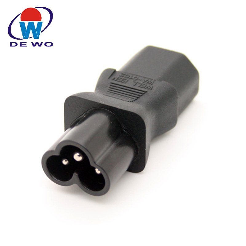 IEC320-C13 to C6 character male socket to female socket power adapter plug