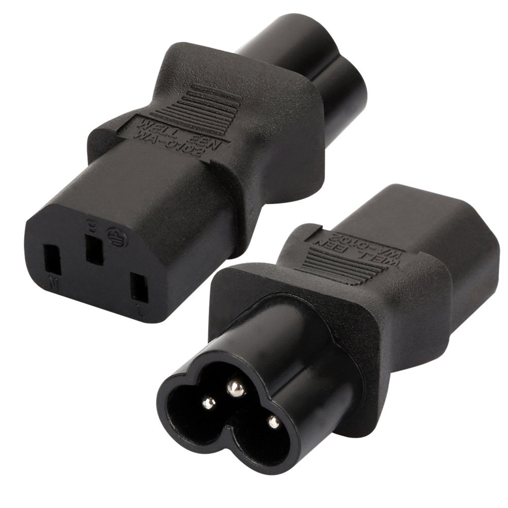 IEC320-C13 to C6 character male socket to female socket power adapter plug